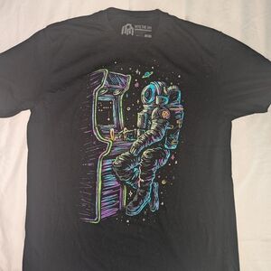 Into The AM Men's XL‎ Astronaut Black Short Sleeve Graphic Print T-Shirt